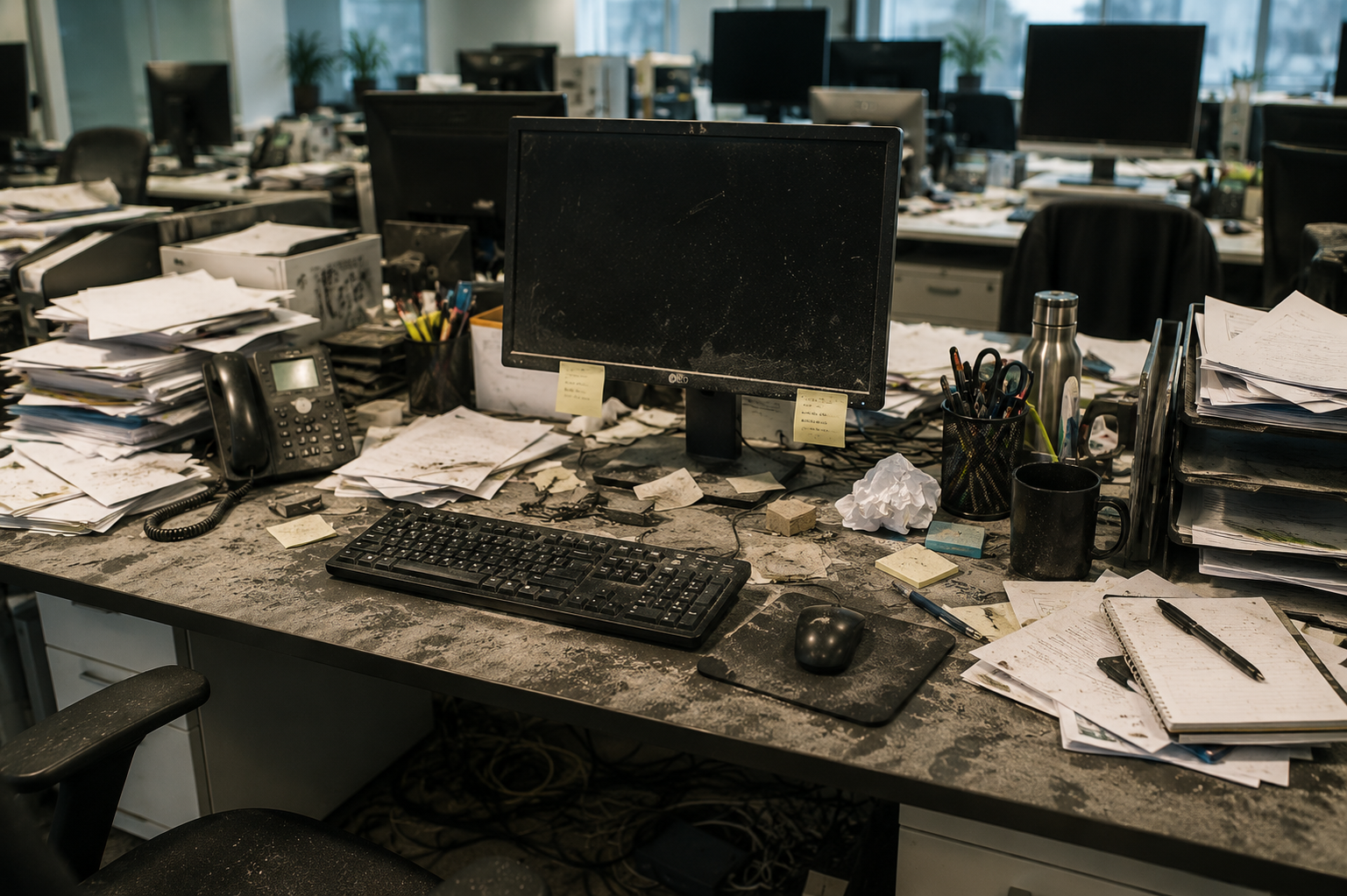 Bureau avant nettoyage