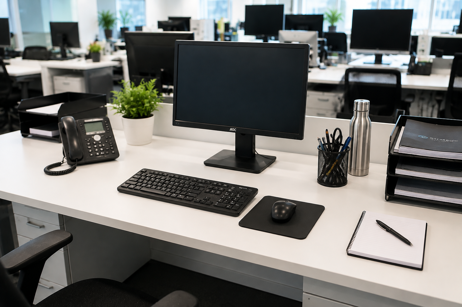 Bureau professionnel nettoyé